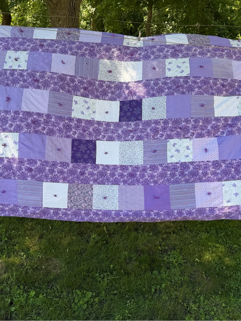 Handmade Purple Patchwork Quilt - Home Bedding